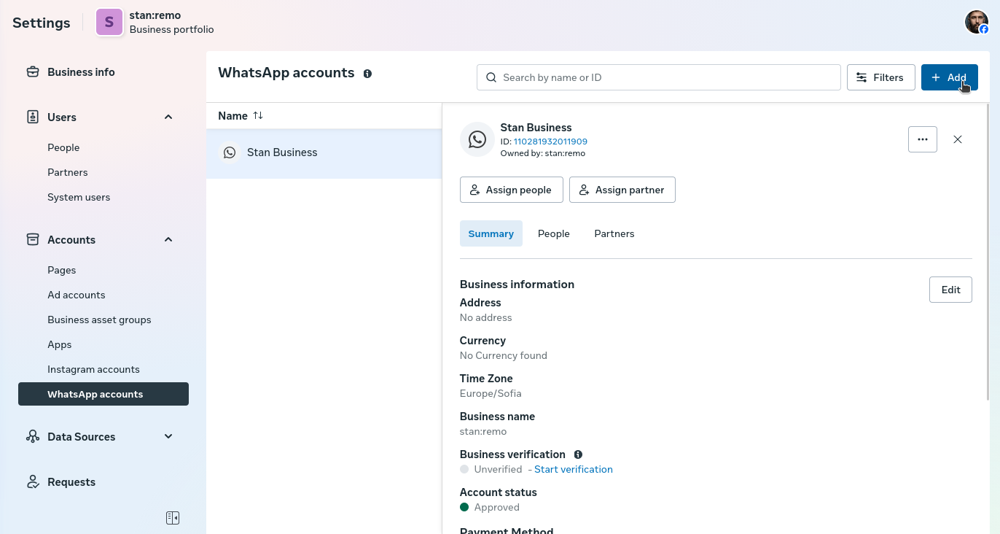 WhatsApp Account Settings
